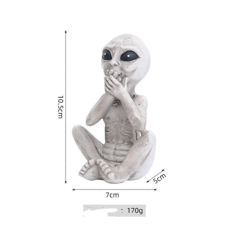 Alien Figurine - See No Evil, Hear No Evil, Speak No Evil
