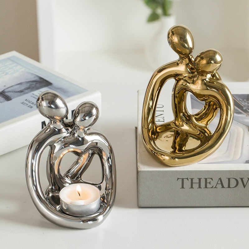 Ceramic Couple Candlestick Ornaments