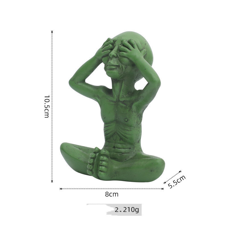 Alien Figurine - See No Evil, Hear No Evil, Speak No Evil
