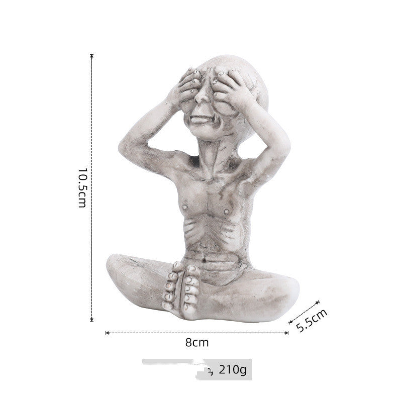 Alien Figurine - See No Evil, Hear No Evil, Speak No Evil