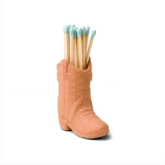Ceramic Cowboy Boots Matchbox