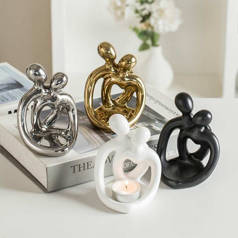 Ceramic Couple Candlestick Ornaments