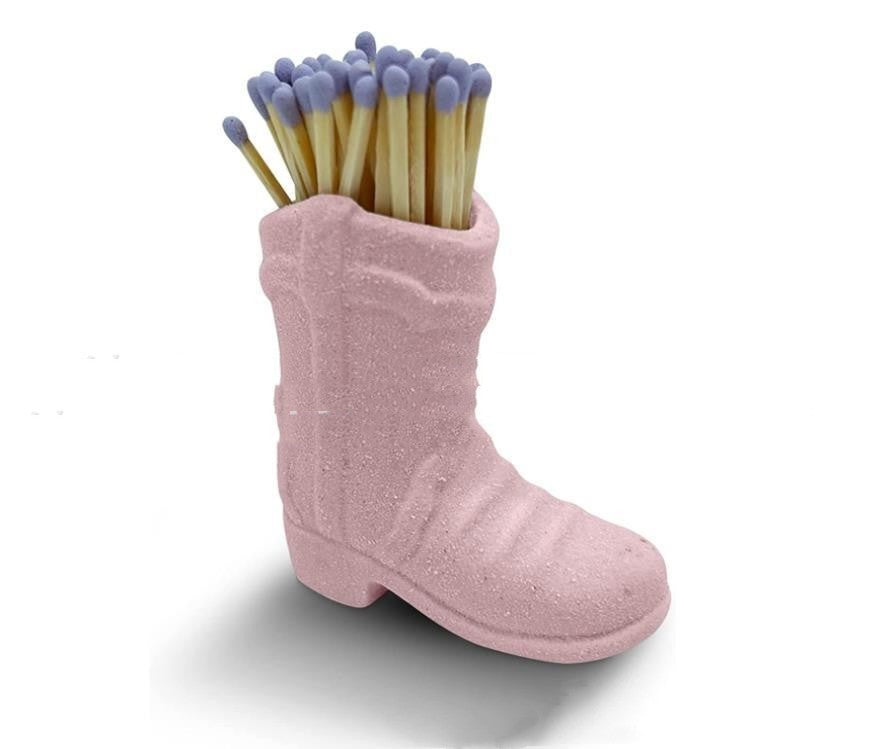 Ceramic Cowboy Boots Matchbox