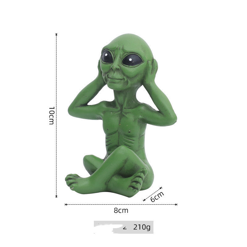 Alien Figurine - See No Evil, Hear No Evil, Speak No Evil