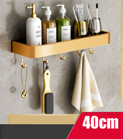 Wall-Mounted Towel Storage Rack – Space-Saving & Perforated Bathroom Organizer