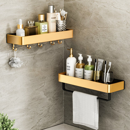 Wall-Mounted Towel Storage Rack – Space-Saving & Perforated Bathroom Organizer