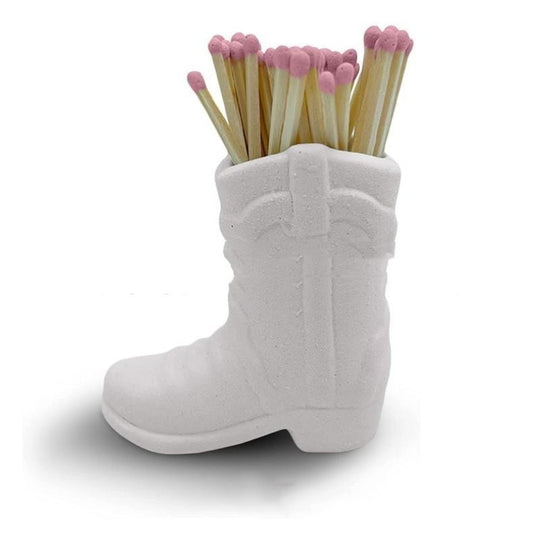 Ceramic Cowboy Boots Matchbox