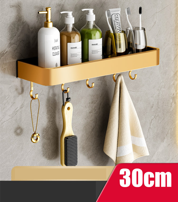 Wall-Mounted Towel Storage Rack – Space-Saving & Perforated Bathroom Organizer