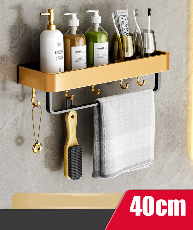 Wall-Mounted Towel Storage Rack – Space-Saving & Perforated Bathroom Organizer