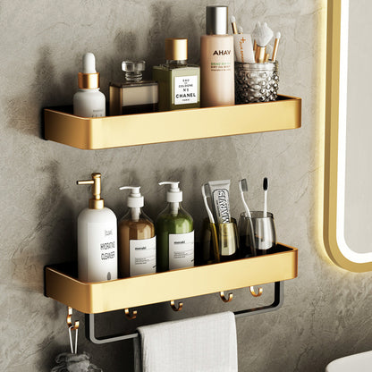 Wall-Mounted Towel Storage Rack – Space-Saving & Perforated Bathroom Organizer