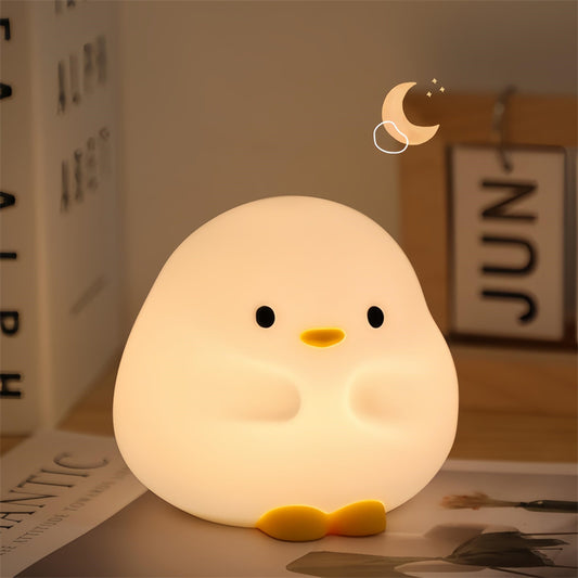 Cute Duck LED Night Lamp – Rechargeable Cartoon Touch Sensor Bedside Light